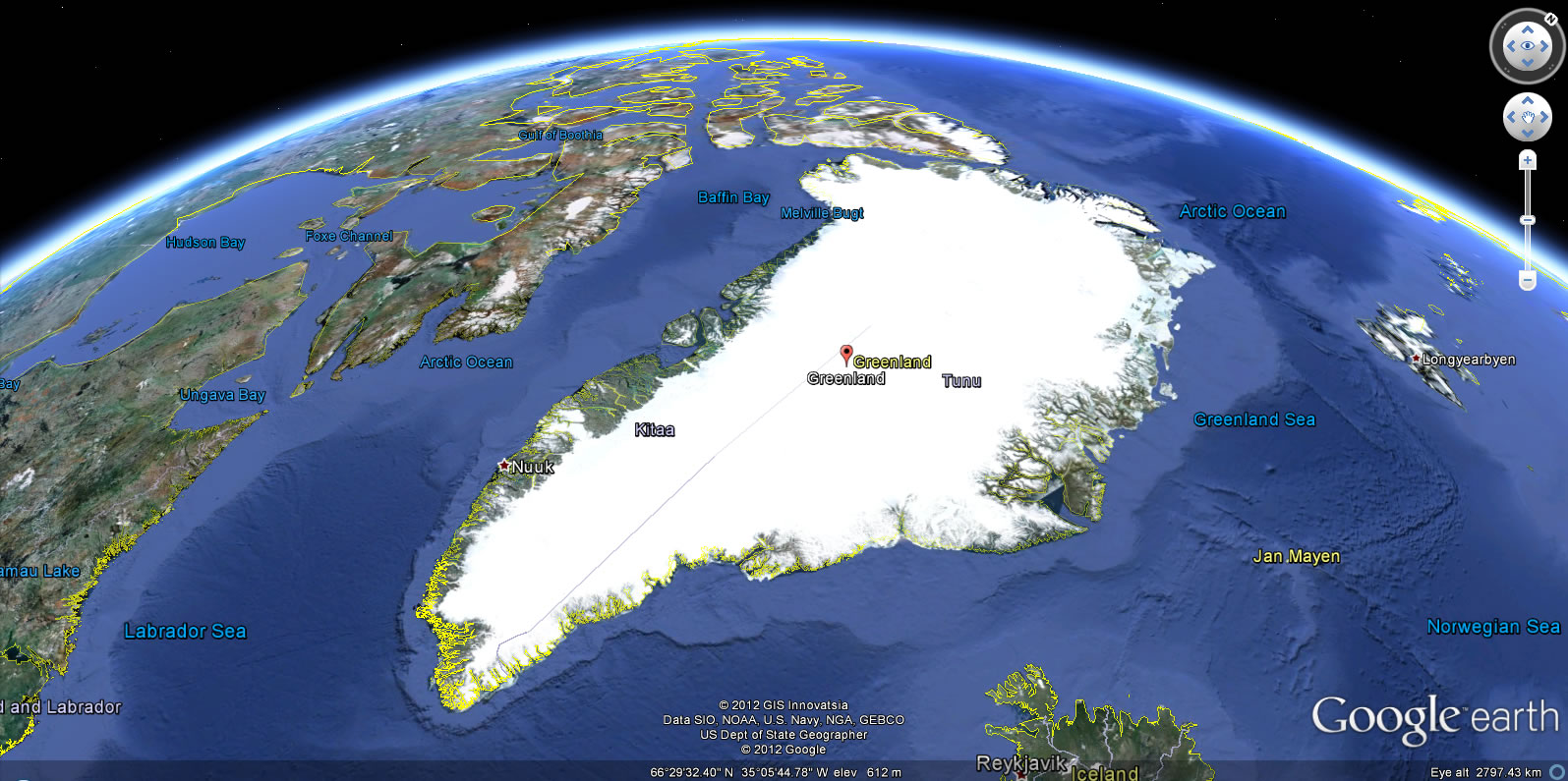Greenland Earth Map